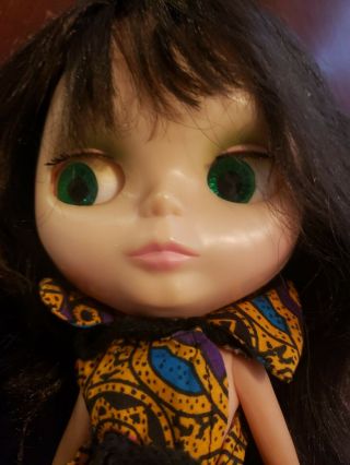 Vintage RARE 1972 Kenner Blythe Doll Changing Eyes Brunette Dress 3