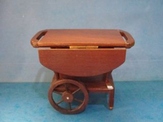 Dollhouse Vintage Sonia Messer Wood Tea Cart 1:12th