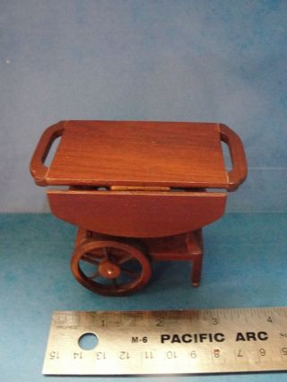 Dollhouse vintage Sonia Messer wood tea cart 1:12th 2