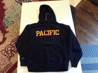 Vtg University Of The Pacific Uop Tigers Black Jansport Hoodie Sweatshirt Sz L