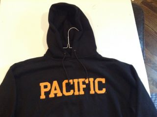 VTG University of the Pacific UOP Tigers Black Jansport Hoodie Sweatshirt SZ L 2