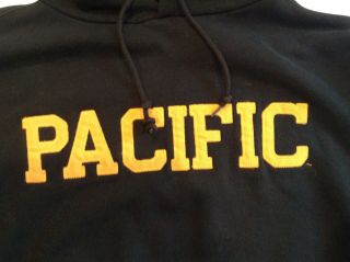 VTG University of the Pacific UOP Tigers Black Jansport Hoodie Sweatshirt SZ L 3