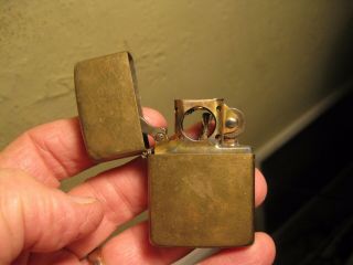 1932 - 1989 " Solid Brass " Zippo Lighter W/ Pipe / Cigar Insert W Flint It Sparks