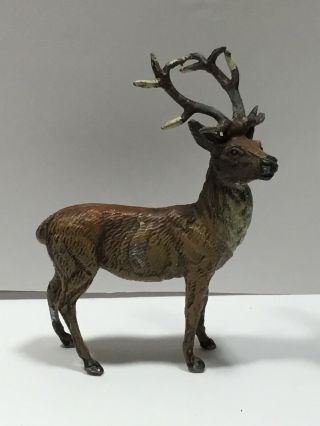 1 Vintage Putz Lead Metal Reindeer Deer Stag Figurine Antique Germany Christmas