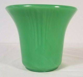 Akro Agate Jadeite Green Slag Glass Flower Pot Made In Usa Vintage Art Deco
