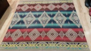 Vintage Beacon Ombre Camp Blanket 65 " X68 " Geometric Pattern As Found