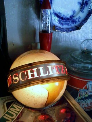 Vintage Schlitz Beer Bar Light Display Advertisement Piece 7 " Lamp