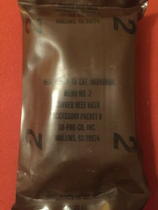 Vintage Mre Corned Beef Hash 80s Era Survival Army Bug Out Food