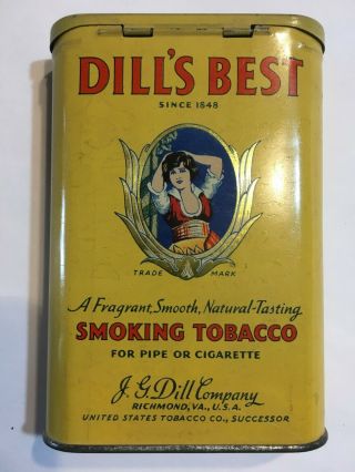 Vintage Dill ' s Best Tobacco Pocket Tin - Smoking Tobacco - Fast 3