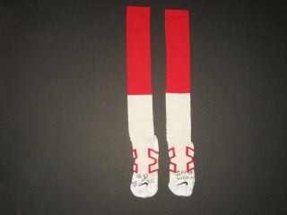 Aj Francis Tampa Bay Buccaneers 70 Game Worn & Signed White & Red Nike Socks