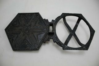 Antique Art Deco Cast Iron Smoking Floor Ashtray Stand Part - Shelf Only - Star