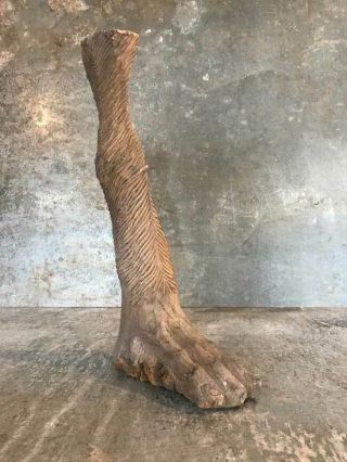 Vintage Hand Carved Decorative French Wooden Animals Foot Sculpture Figure