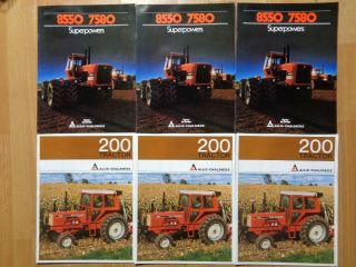 Group 6 Vintage Allis Chalmers 200 8550 7580 Tractor Brochures Vg