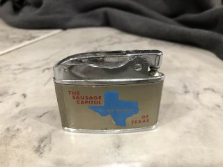 Vintage cigarette lighter Braunfels Texas Sausage Capitol 2