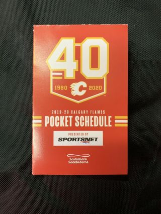 Calgary Flames 2019 - 20 Nhl Pocket Schedule Hockey Sked