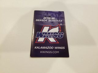 Kalamazoo Wings 2015/16 Minor Hockey Pocket Schedule - Bud Light & Others (rk)