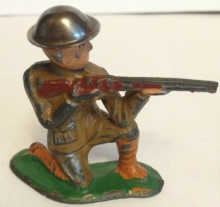 Vintage Barclay Manoil Lead Soldier Kneeling With Rifle Toy