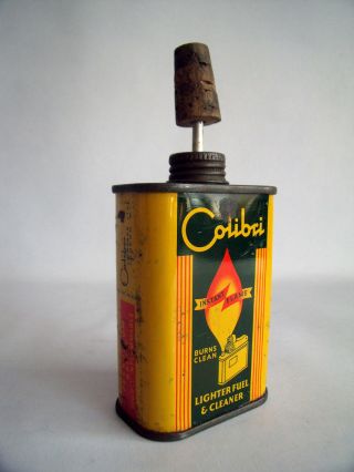 Vintage 1930s Colibri Lighter Fuel Tin/petrol Can Pipe/tobacco/cigarette Smoking