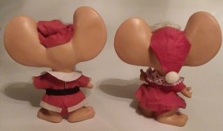 2 VINTAGE Huron Products Big Ear Mouse Bank Christmas Santa Claus Topo Gigio 2