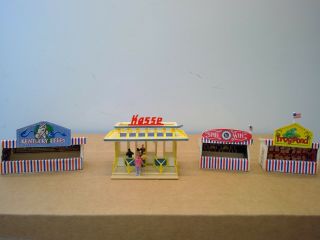 Vintage Built Model Railroad - Ho Scale Circus / Carnival /ticket/ Booth / Stands