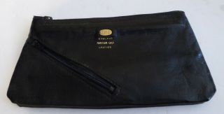 Vintage Gbd Pipe/tobacco Black Parisian Calf Leather Pouch Made In England