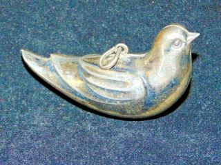 Vintage Rm Trush Sterling Silver Puffy Dove Christmas Ornament