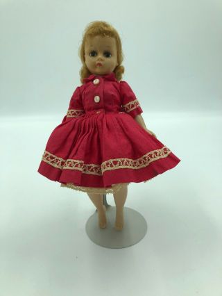 Vintage 1950s Madame Alexander Cissette Doll Tagged Red Dress
