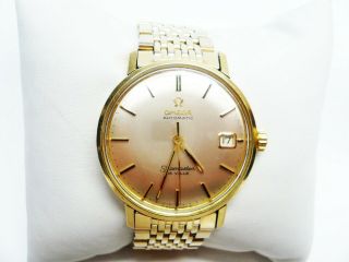 Vintage Omega Gold Cap Automatic Seamaster De Ville Wristwatch 24 Jewel,  Box