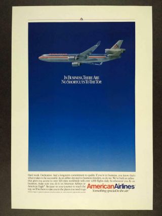 1993 American Airlines Md - 11 Jet Airliner Photo Vintage Print Ad