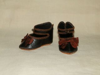 Custom Listing For Pietro - 2 Pairs Of Leather Shoes,  For Antique Doll
