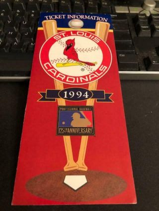 1994 St.  Louis Cardinals Baseball Brochure Schedule