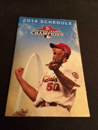 2014 St.  Louis Cardinals Baseball Pocket Schedule Bank Version Adam Wainwright