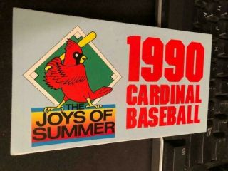 1990 St.  Louis Cardinals Baseball Brochure Schedule