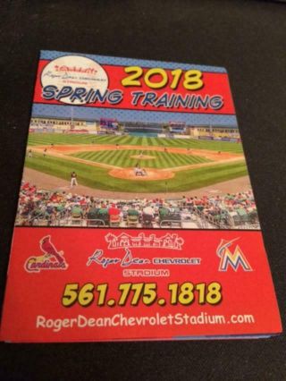 2018 St.  Louis Cardinals & Marlins Spring Training Baseball Pocket Schedule