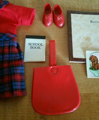 Vintage Ideal Tammy Sister Pepper Teacher ' s Pet Outfit w/Bulletin Board,  Pins, 3
