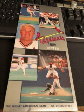 1989 St.  Louis Cardinals Baseball Brochure Fold Out Schedule & Roster