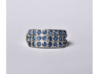 Antique Art Deco Platinum Ceylon Sapphire Ring C.  1920s