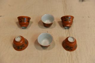 Antique Set Of Six Sake And Chinese Liquor Cup