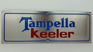 Vintage Tampella Keeler Boiler Embossed Metal Name Plate Sign Garage Man Cave