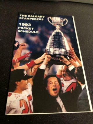 1993 Calgary Stampeders Cfl Canadian Football Pocket Schedule Qr77 Doug Flutie