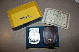 Vintage Stock Argus L3 Light Exposure Meter Leather Case Documents & Accessories
