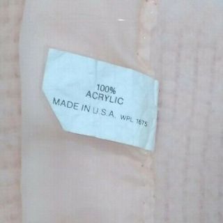 Pink Waffle Weave Thermal Acrylic Twin Blanket Satin Edge Trim USA Vintage 3
