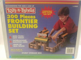 Toys - N - Things 300 Piece Frontier Building Set (lincoln Logs) W Storage Box