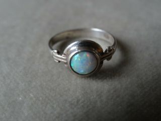 Vintage Jewellery Art Deco Sterling Silver Opal Ring