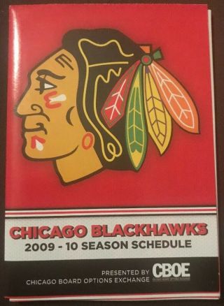 2009 - 2010 Chicago Blackhawks Season Pocket Schedule Nhl