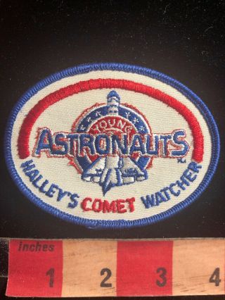 Vtg Young Astronaut Halley’s Comet Watcher Patch - Astronomy Theme 94mi