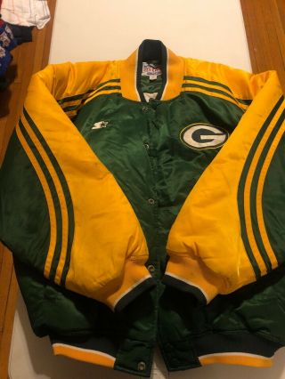 Vintage 1990s Green Bay Packers Pro Line Starter Button Down Jacket - Men 