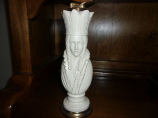 Vintage Tall Evans Ceramic Chess Player Queen Lighter