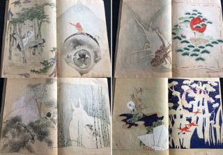 19thC Meiji - period Designer ' s Hand - drawn KIMONO Designs Book Japanese Antique 3