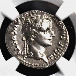 Ngc Ancient Roman Silver Denarius Of Tiberius